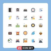 Set of 25 Modern UI Icons Symbols Signs for document doc extension archive doc media Editable Vector Design Elements