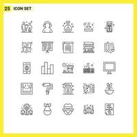 Editable Vector Line Pack of 25 Simple Lines of pc computer chemistry down download Editable Vector Design Elements