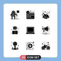 9 Universal Solid Glyph Signs Symbols of preference configure turkey computer education Editable Vector Design Elements