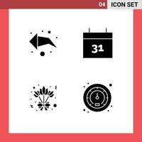 Group of Solid Glyphs Signs and Symbols for arrow meter calendar bouquet traffic Editable Vector Design Elements