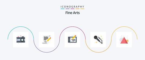 Fine Arts Flat 5 Icon Pack Including arts. art. graphic. mic. paint vector