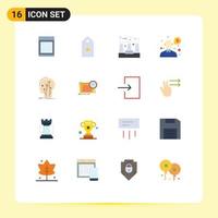 Group of 16 Flat Colors Signs and Symbols for data question tag money smoke Editable Pack of Creative Vector Design Elements