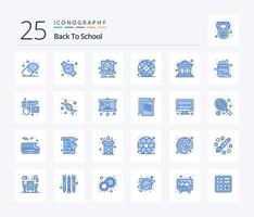 Back To School 25 Blue Color icon pack including school. bank. stationery. school. online vector