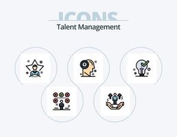 Talent Management Line Filled Icon Pack 5 Icon Design. video. degree. user. gift. star vector