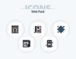 web paquete línea lleno icono paquete 5 5 icono diseño. desarrollo. fotografía. web. personalizado imagen. web equipo vector