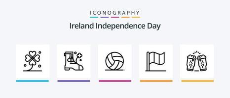 Ireland Independence Day Line 5 Icon Pack Including trumpet. instrument. hat. horn. ireland. Creative Icons Design vector