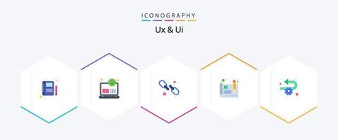 Ux And Ui 25 Flat icon pack including process. agile. link. development. usability vector