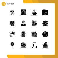 16 Creative Icons Modern Signs and Symbols of personal data break sync files Editable Vector Design Elements