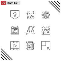 9 Creative Icons Modern Signs and Symbols of health air internet science degree Editable Vector Design Elements