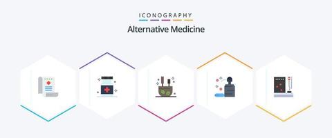 alternativa medicina 25 plano icono paquete incluso jabón. limpio. médico. cuidado. relajarse vector