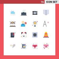 Modern Set of 16 Flat Colors and symbols such as finance business birthday bank protect Editable Pack of Creative Vector Design Elements