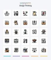 Creative Design Thinking 25 Line FIlled icon pack  Such As user. digital. computer. art. seesaw vector