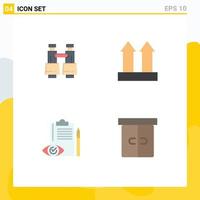 Universal Icon Symbols Group of 4 Modern Flat Icons of binoculars backlog vision transport control Editable Vector Design Elements