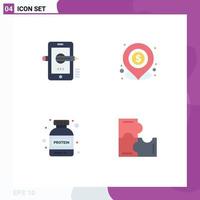 Pictogram Set of 4 Simple Flat Icons of education location drawing lend protein Editable Vector Design Elements