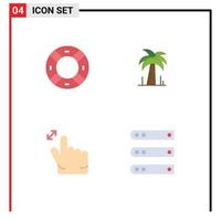 Mobile Interface Flat Icon Set of 4 Pictograms of help zoom ui brazil files Editable Vector Design Elements