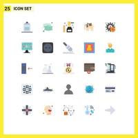 Group of 25 Flat Colors Signs and Symbols for manager administrator honey indian animal Editable Vector Design Elements