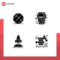 User Interface Solid Glyph Pack of modern Signs and Symbols of ball startup education holidays shuttle Editable Vector Design Elements