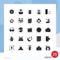 Editable Vector Line Pack of 25 Simple Solid Glyphs of change like light friday black Editable Vector Design Elements