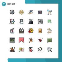 25 Creative Icons Modern Signs and Symbols of group warm ecology cloud love Editable Vector Design Elements
