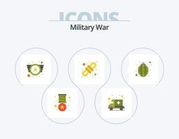 militar guerra plano icono paquete 5 5 icono diseño. arma. bomba. ejército. cámping vector