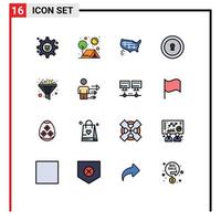 Set of 16 Modern UI Icons Symbols Signs for sort filter map secret keyhole Editable Creative Vector Design Elements