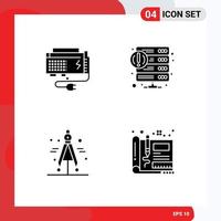 Universal Icon Symbols Group of 4 Modern Solid Glyphs of apc web power error divider Editable Vector Design Elements