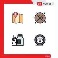 4 Creative Icons Modern Signs and Symbols of location healthcare cookie sweets medicine Editable Vector Design Elements