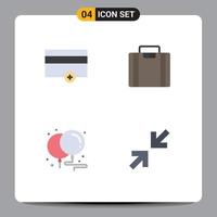 User Interface Pack of 4 Basic Flat Icons of finance celebration no suitcase arrows Editable Vector Design Elements