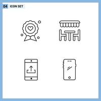 4 Line concept for Websites Mobile and Apps badge application fathers day dinner mobile application Editable Vector Design Elements