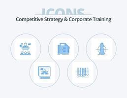 Competitive Strategy And Corporate Training Blue Icon Pack 5 Icon Design. plan. business. forward. seminar. convention vector