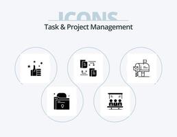 Task And Project Management Glyph Icon Pack 5 Icon Design. . transfer . user. files . like vector