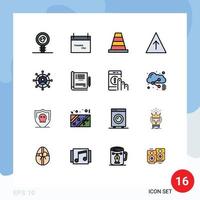 Set of 16 Modern UI Icons Symbols Signs for doctor networking cone business growth Editable Creative Vector Design Elements