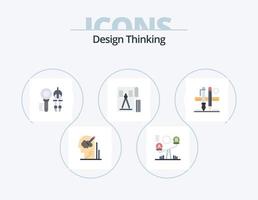 Design Thinking Flat Icon Pack 5 Icon Design. tool. compass. lift. tool vector