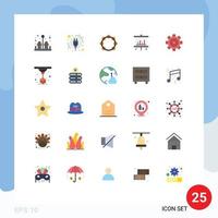 Set of 25 Modern UI Icons Symbols Signs for modeling building music construction projector Editable Vector Design Elements