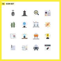 Set of 16 Modern UI Icons Symbols Signs for sauna bamboo find play equalizer Editable Pack of Creative Vector Design Elements