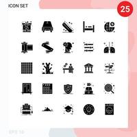 25 Creative Icons Modern Signs and Symbols of finance sleep comb people bed Editable Vector Design Elements