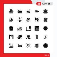 Set of 25 Modern UI Icons Symbols Signs for yacht speed advertisement boat local Editable Vector Design Elements