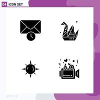 User Interface Pack of Basic Solid Glyphs of history light design paper presentation Editable Vector Design Elements