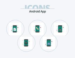 androide aplicación plano icono paquete 5 5 icono diseño. aplicación teléfono. datos. móvil. aplicación vector