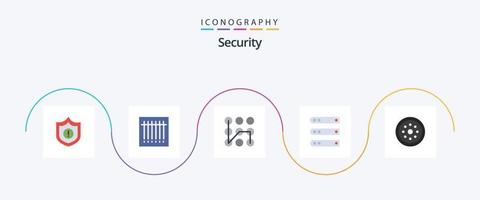 seguridad plano 5 5 icono paquete incluso proteccion. cerrar con llave. seguro. servidor. hospedaje vector