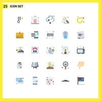 Pictogram Set of 25 Simple Flat Colors of id repeat weather forward seo Editable Vector Design Elements