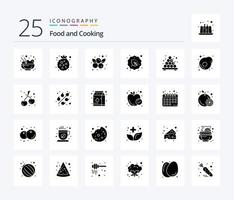 Food 25 Solid Glyph icon pack including japanese. vegetarian. blueberries. vegan. leaf vector