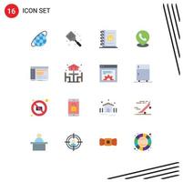 Modern Set of 16 Flat Colors and symbols such as console location spatula map telephone Editable Pack of Creative Vector Design Elements