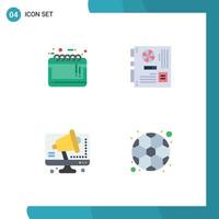 User Interface Pack of 4 Basic Flat Icons of calendar motherboard sale advertisement main conference Editable Vector Design Elements