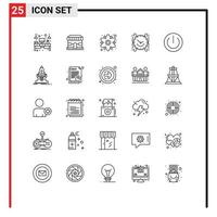 Mobile Interface Line Set of 25 Pictograms of home watch store time plant Editable Vector Design Elements