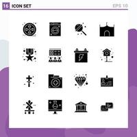 16 Creative Icons Modern Signs and Symbols of award fortress candy castle tower castle Editable Vector Design Elements