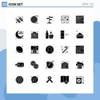 Stock Vector Icon Pack of 25 Line Signs and Symbols for browser play estimation game street Editable Vector Design Elements