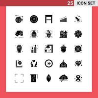 25 Universal Solid Glyphs Set for Web and Mobile Applications market business wireframe analytics analysis Editable Vector Design Elements