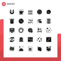 25 Creative Icons Modern Signs and Symbols of telephone app pillars timer date Editable Vector Design Elements