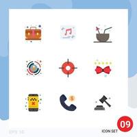 Set of 9 Modern UI Icons Symbols Signs for target customer note business summer Editable Vector Design Elements